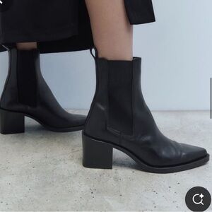 Zara black heeled pointed booties